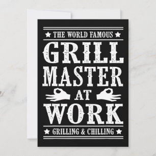 BBQ Lovers The World Famous Grill Master At Work Holiday Card