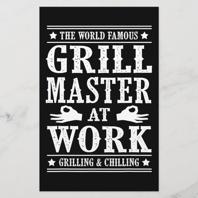 BBQ Lovers | The World Famous Grill Master At Work Stationery (Front)
