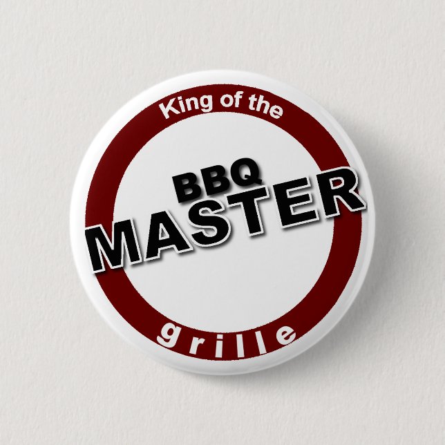 BBQ Master King of the Grille Pinback Button (Front)