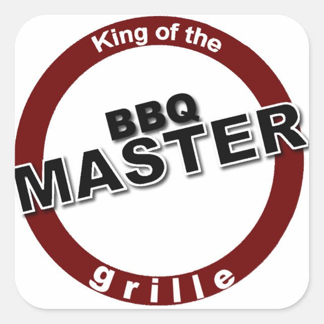 BBQ Master King of the Grille Square Sticker (Front)
