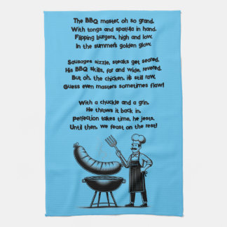 BBQ Master’s Humorous Poem Kitchen Towel
