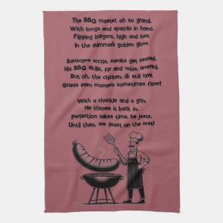 BBQ Master’s Humorous Poem Kitchen Towel