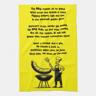 BBQ Master’s Humorous Poem Kitchen Towel