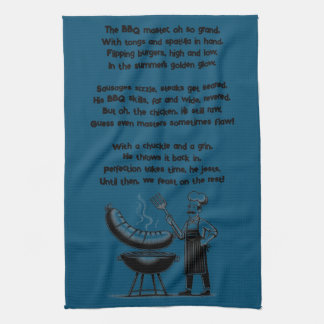 BBQ Master’s Humorous Poem Kitchen Towel