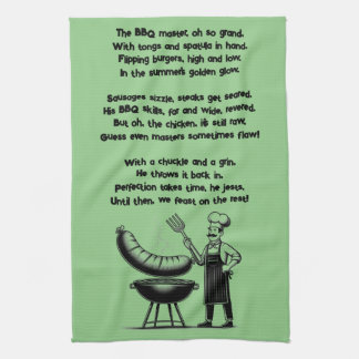 BBQ Master’s Humorous Poem  Kitchen Towel