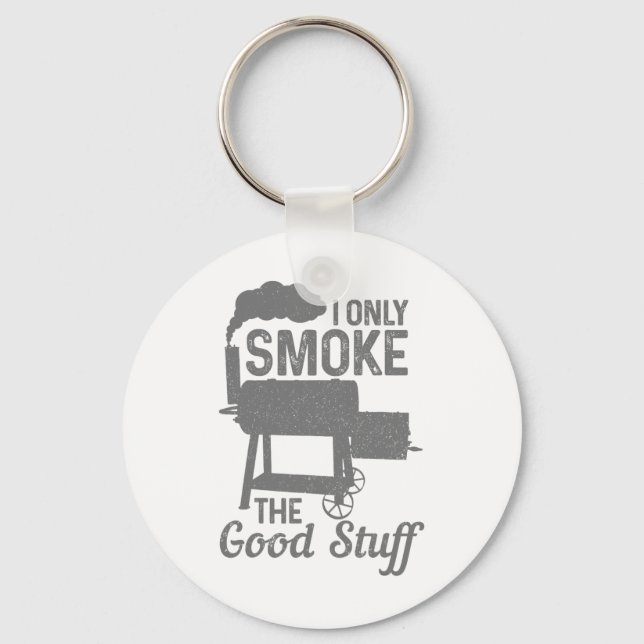 Bbq Meat Smoking Smoker Grill Grilling Funny  Keychain (Front)
