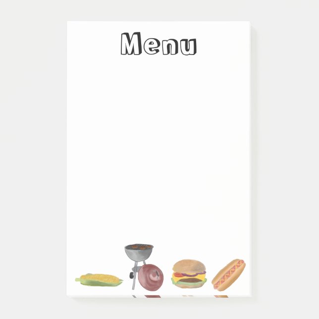 BBQ Menu Post-it Notes (Front)