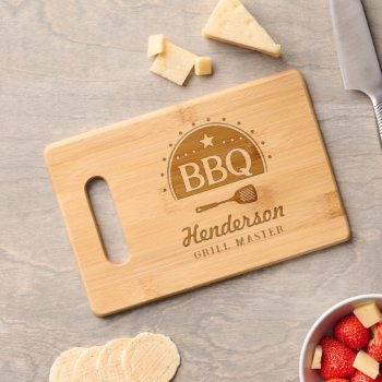 Bbq Monogram Grill Master Cutting Board by ValarieDesigns at Zazzle
