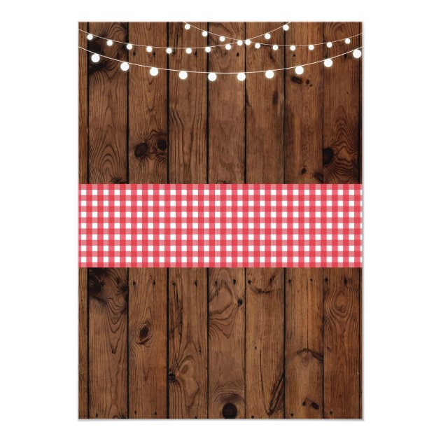 BBQ New Home Sweet HouseWarming Rustic Wood Invite