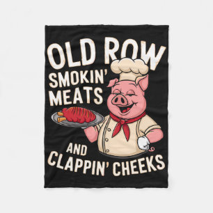 Bbq Old Row Smoking Meats And Clappin Cheeks 1  Fleece Blanket