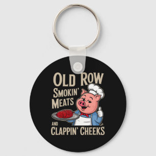 Bbq Old Row Smoking Meats And Clappin Cheeks Keychain