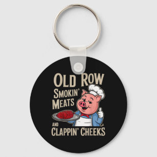 Bbq Old Row Smoking Meats And Clappin Cheeks Keychain