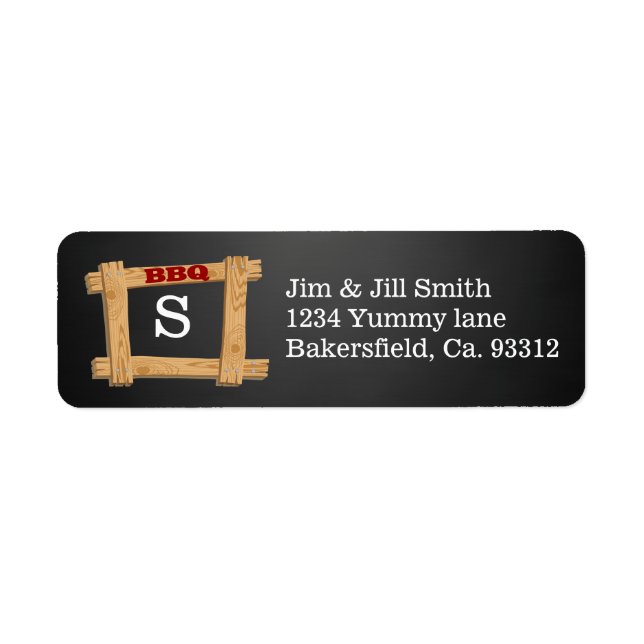 BBQ Old Wood Frame Chalkboard Get Together Label (Front)