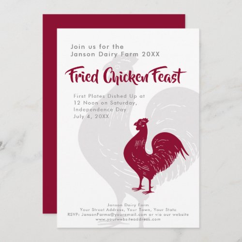 BBQ or Fried Chicken Independence Day Farm Picnic Invitation