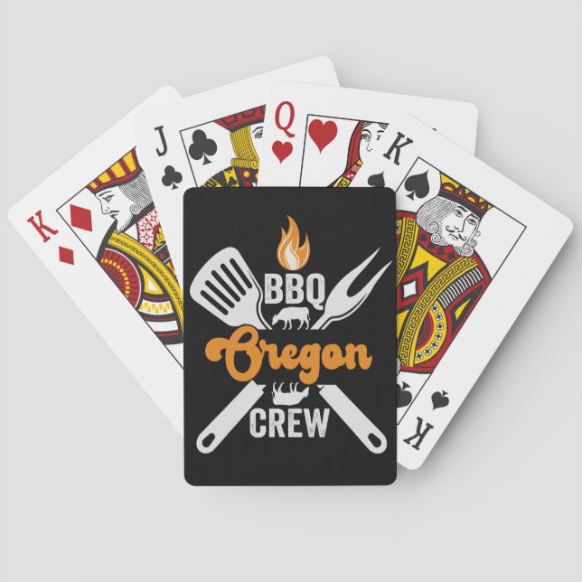 BBQ Oregon Crew Funny American Family Matching Poker Cards (Back)