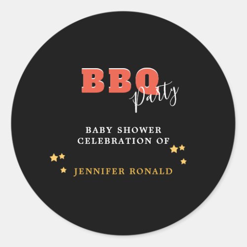 BBQ Party Baby shower  Classic Round Sticker