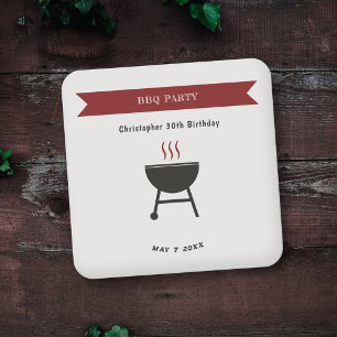 BBQ Party Birthday Coaster
