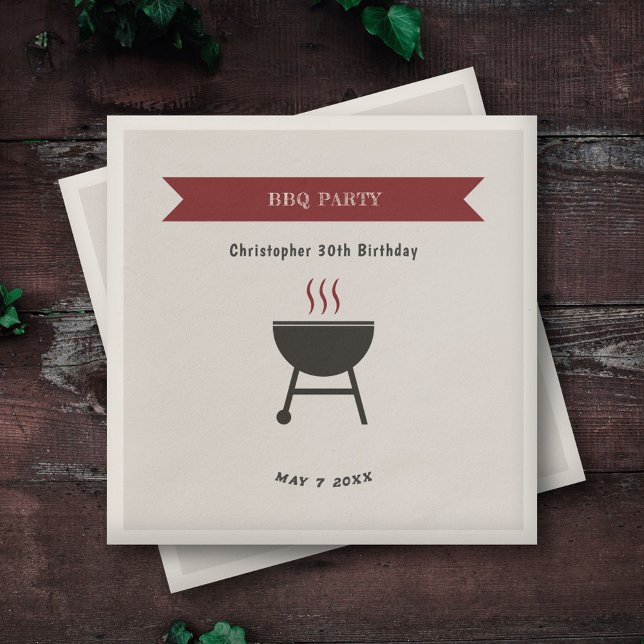BBQ Party Birthday Napkins (BBQ Party Birthday Napkin)