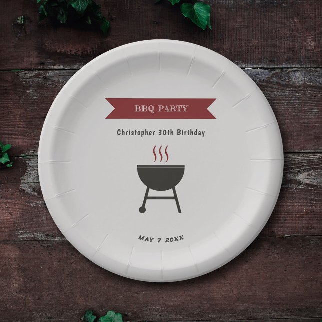 BBQ Party Birthday Paper Plates (BBQ Party Birthday Paper Plate)