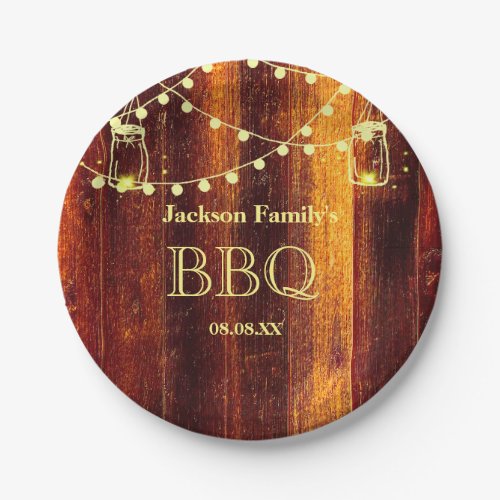 BBQ party brown rustic country style paper plate