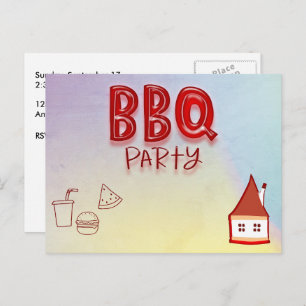 BBQ Party Customizable Invitation Postcard