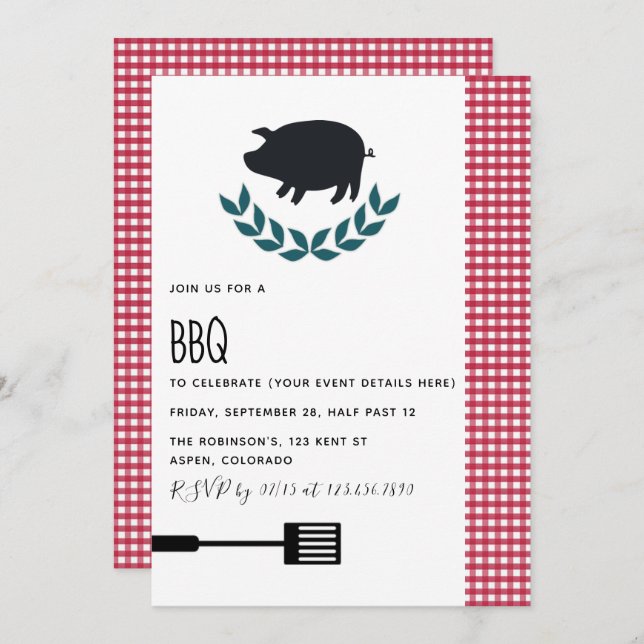 BBQ Party customized invitation (Front/Back)