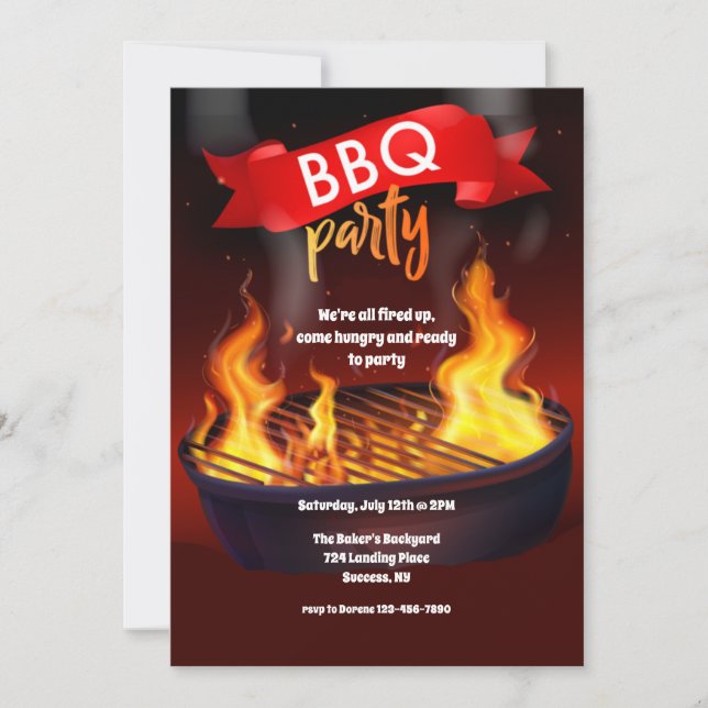 BBQ Party  Invitation (Front)
