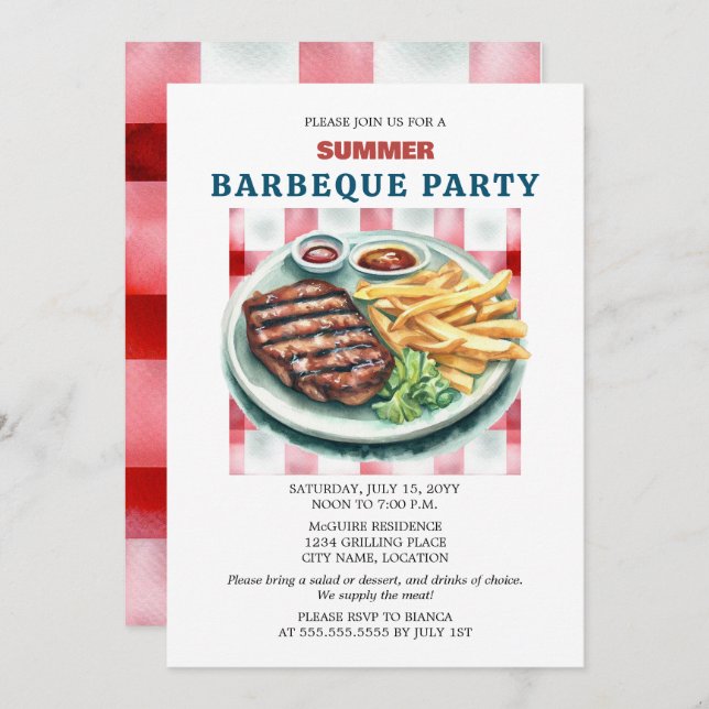 BBQ Party Invitation (Front/Back)