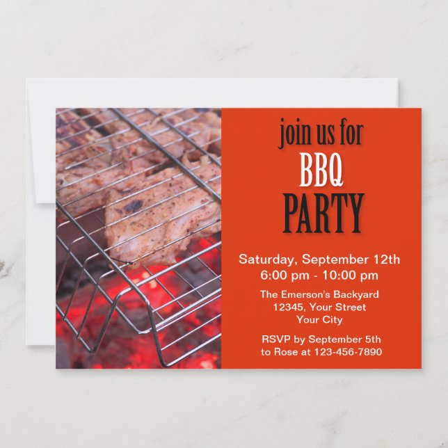 BBQ party Invitation (Front)