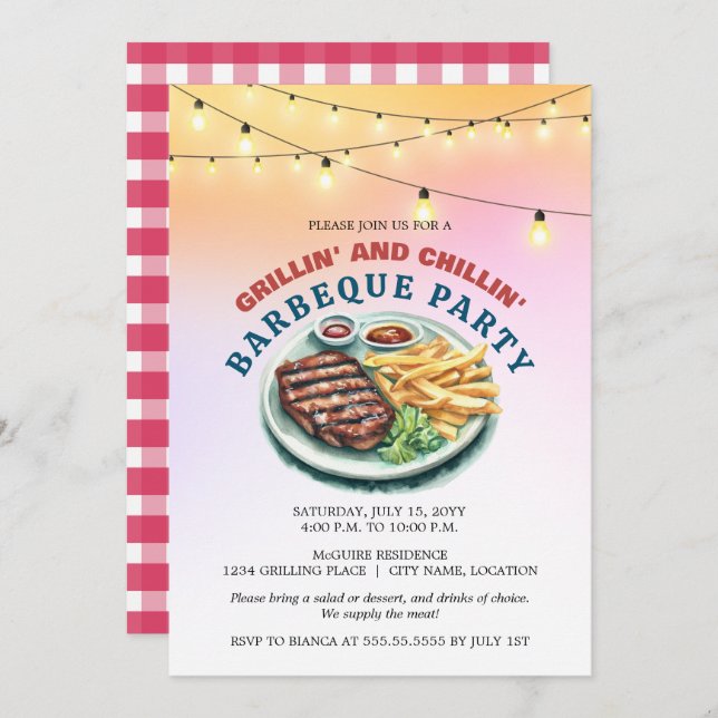 BBQ Party Invitation (Front/Back)