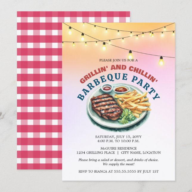 BBQ Party Invitation (Front/Back)