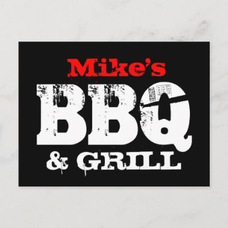 BBQ party invitation postcards | Personalized