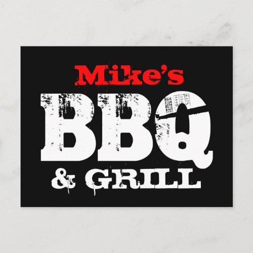 BBQ party invitation postcards  Personalized
