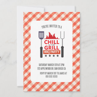 BBQ Party Invitation, Size: 5" x 7" Invitation