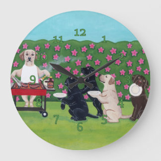 BBQ Party Labs in the Azalea Garden Large Clock