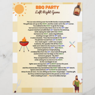 BBQ Party Left Right Game – Funny Summer Pass-the- Letterhead