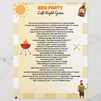 BBQ Party Left Right Game – Funny Summer Pass-the- Letterhead