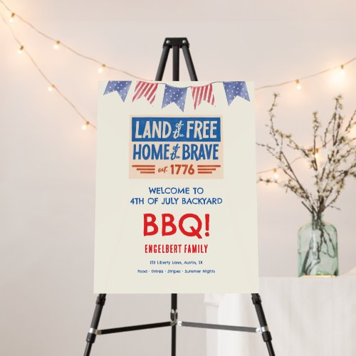 BBQ Party Patriotic American 4th of July Foam Board