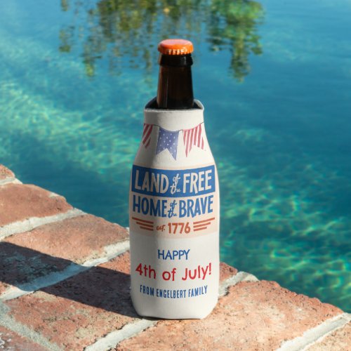 BBQ Party Patriotic American 4th of July Guests Bottle Cooler