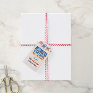  BBQ Party Patriotic American 4th of July Guests Gift Tags