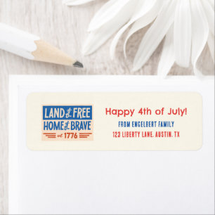 BBQ Party Patriotic American 4th of July Guests Label