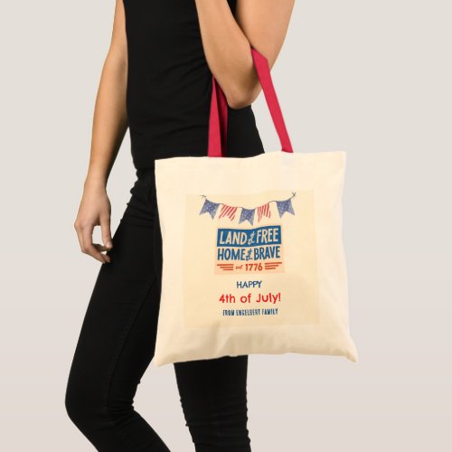 BBQ Party Patriotic American 4th of July Guests Tote Bag