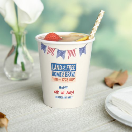 BBQ Party Patriotic American 4th of July Table Paper Cups