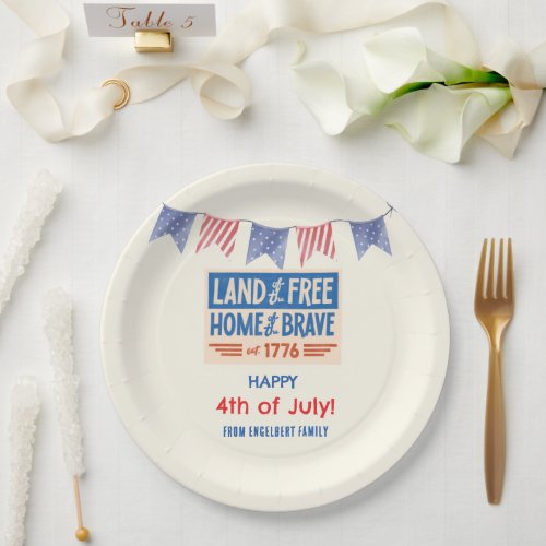 BBQ Party Patriotic American 4th of July Table Paper Plates
