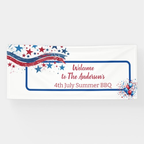 BBQ Personalized 4th July Banner