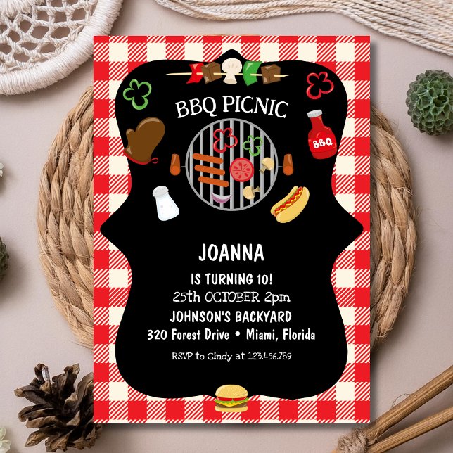 BBQ picnic birthday party Invitation (Creator Uploaded)