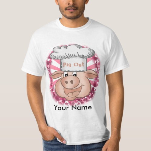 BBQ Pig Out Chef custom name  t_shirt