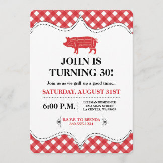 BBQ Pig Party Invitation
