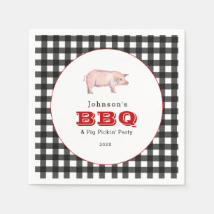 BBQ Pig Pickin' Party, Family Picnic Napkins