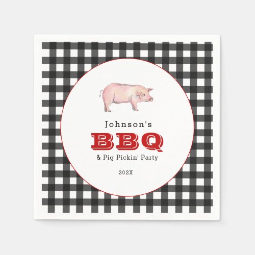 BBQ Pig Pickin Party Family Picnic  Napkins